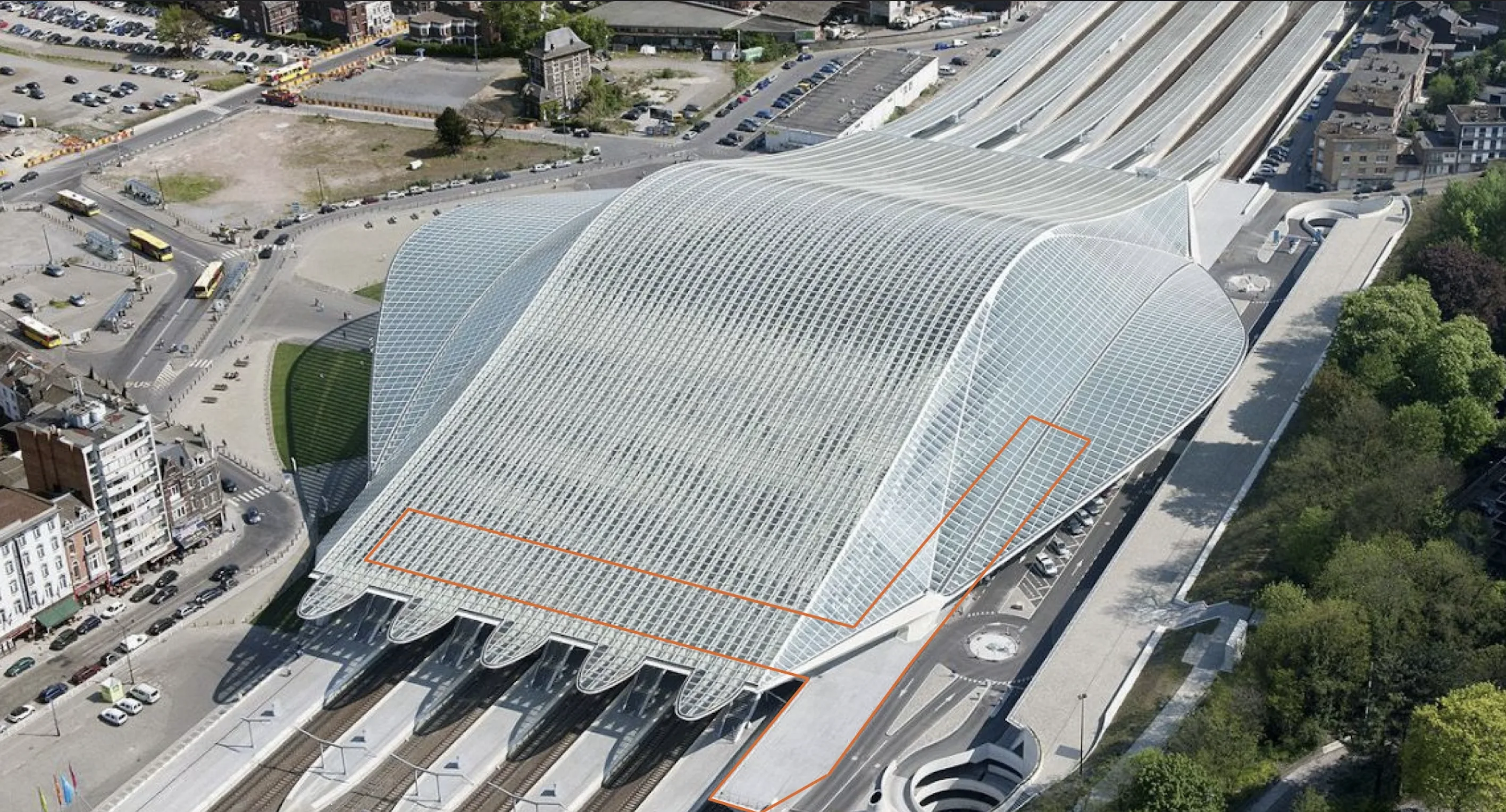 Vue aérienne de la Gare de Liège-Guillemins